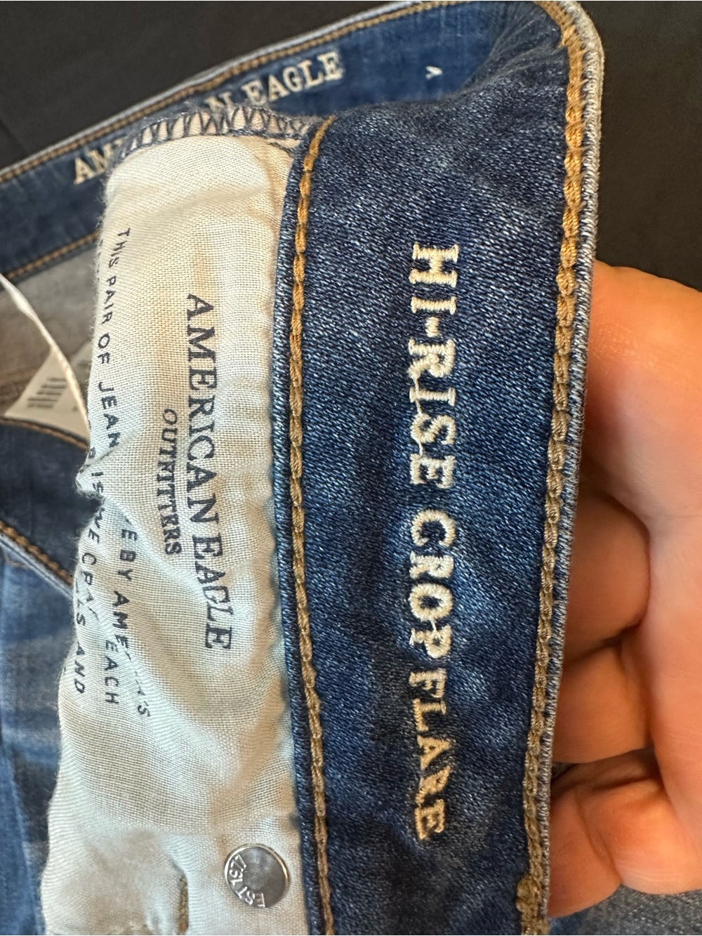 American Eagle Outfitters Medium Blue High-Rise Wide Leg Jeans - Picture 4 of 10